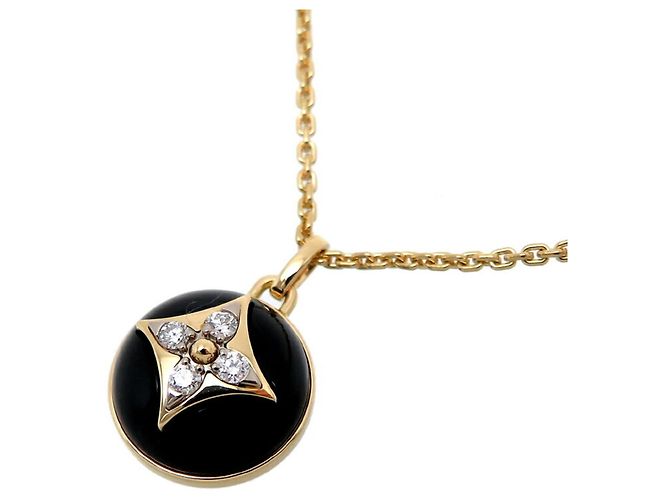 Collana in oro giallo, diamante e onice Louis Vuitton Nero Bianco