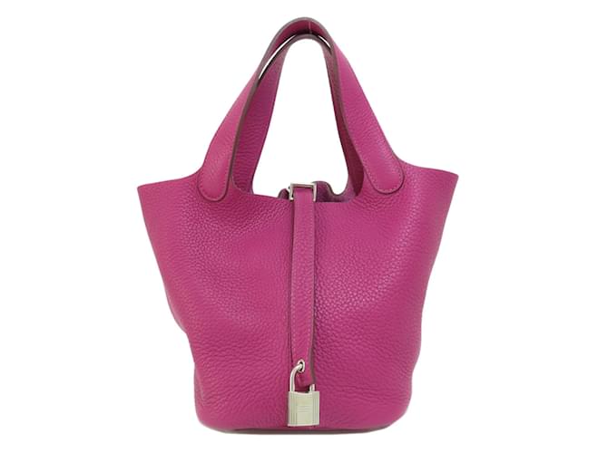 Hermès Sac à main Hermes Picotan Lock PM Rose Cuir  ref.1509411