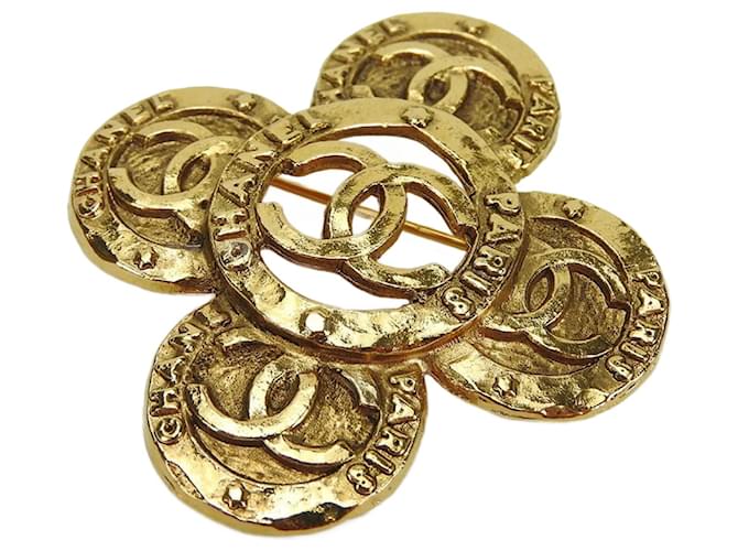 Chanel Coco Mark Gold Brooch Golden Metal  ref.1509473