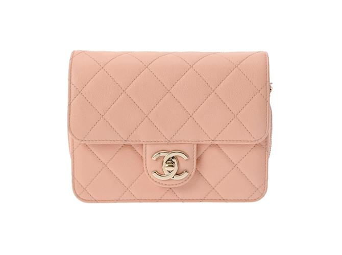 Bolso de cadena acolchado Chanel Beige Cuero  ref.1509677