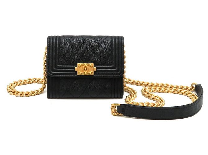 Chanel Boy Chain Shoulder Bag Black