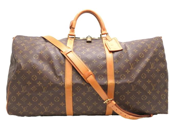 Sac Boston Monogram Keepall 60 de Louis Vuitton Cuir vernis Marron Monogramme  ref.1509719