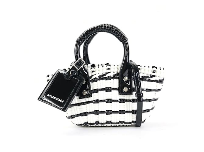 Balenciaga Handbag Bistro XXS Black White Polyester Elastane  ref.1509841