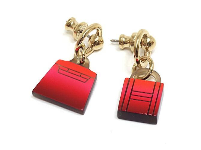 Hermès Hermes Kelly Earcuff Ohrringe Pink Rot Orange