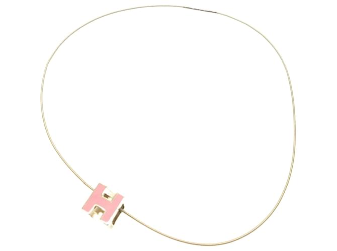 Hermès Collier en métal rose argenté Hermes H Cube  ref.1509856