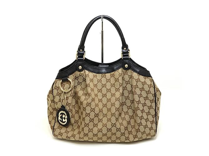 Sac fourre-tout Gucci Sukey en toile GG Marron Noir Beige  ref.1509861