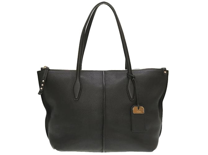 Sac fourre-tout en cuir noir Tod's Joy  ref.1509870