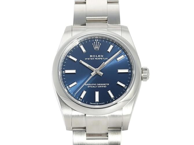 Rolex Oyster Perpetual 34 Bright Blue Dial Watch  ref.1509898