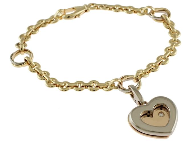 Cartier Trinity Charm Bracelet Silvery White Yellow Yellow gold  ref.1510182