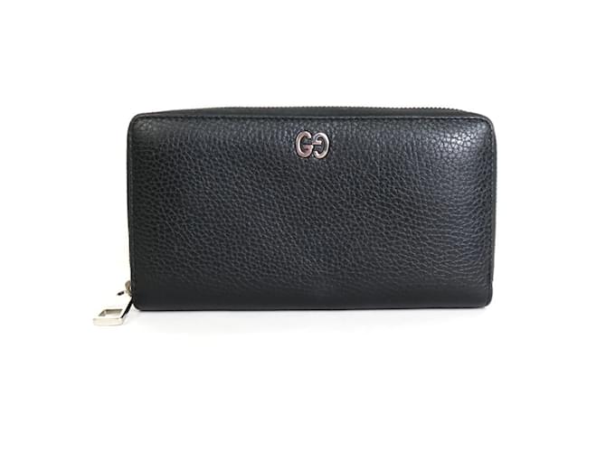 Porte-monnaie en cuir noir Gucci  ref.1510227