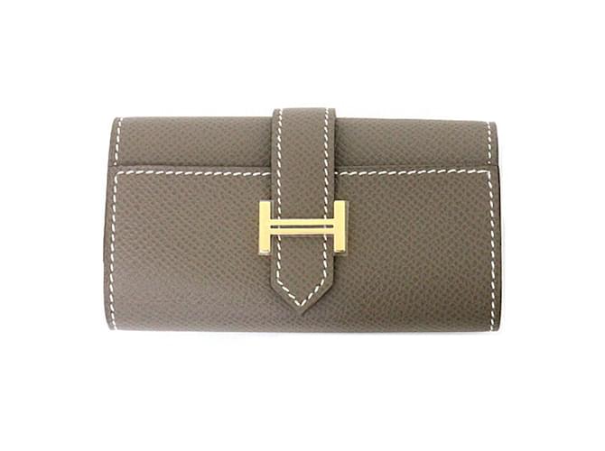 Hermès Hermes Bearn Keycase in Etoupe Gray Taupe Leather  ref.1510275