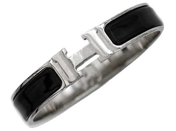 Hermès Hermes Clic Bangle Bracelet Black Silvery  ref.1510343