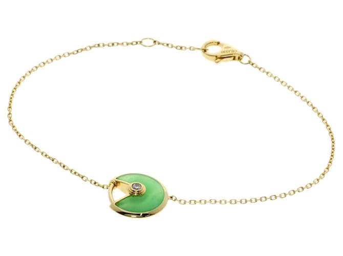 Cartier Amulette de XS Diamond Chrysoprase Bracelet Yellow gold  ref.1510401