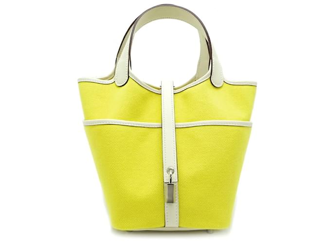 Hermès Hermes Picotin Lock Cargo PM Handbag Yellow Leather  ref.1510409