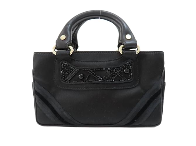 Céline Celine Boogie Bag Handbag Black Satin  ref.1510485