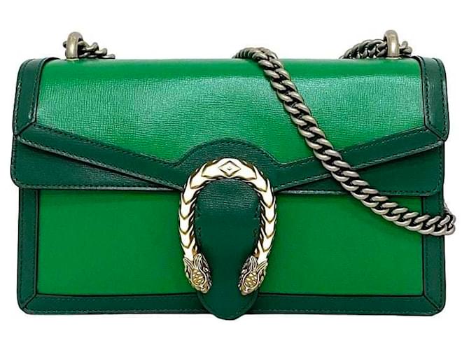 Sac à bandoulière Gucci Dionysus Chain Cuir Blanc Vert  ref.1510539