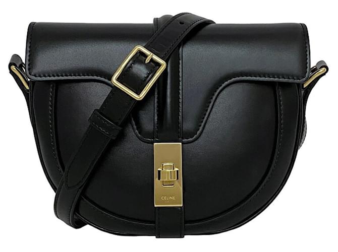 Céline Celine Black Gold Shoulder Bag Leather ref.1510548 Céline Celine Black Gold Shoulder Bag Leather ref.1510548