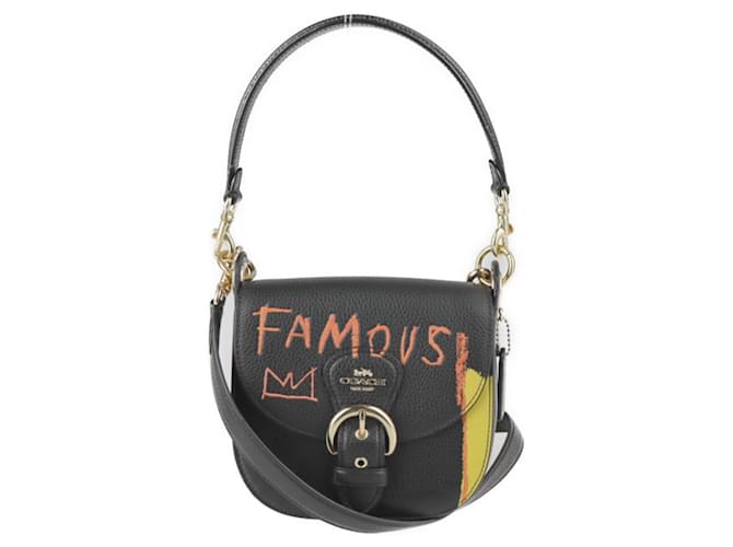 COACH Basquiat Kollaboration Schultertasche Schwarz Mehrfarben Leder  ref.1510689