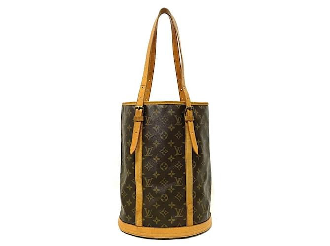 Sac à main Monogram Bucket GM de Louis Vuitton Cuir vernis Marron Beige Monogramme  ref.1510780