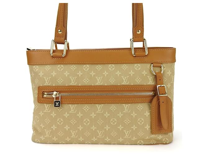 Sac fourre-tout Monogram Louis Vuitton Cuir vernis Beige  ref.1510892