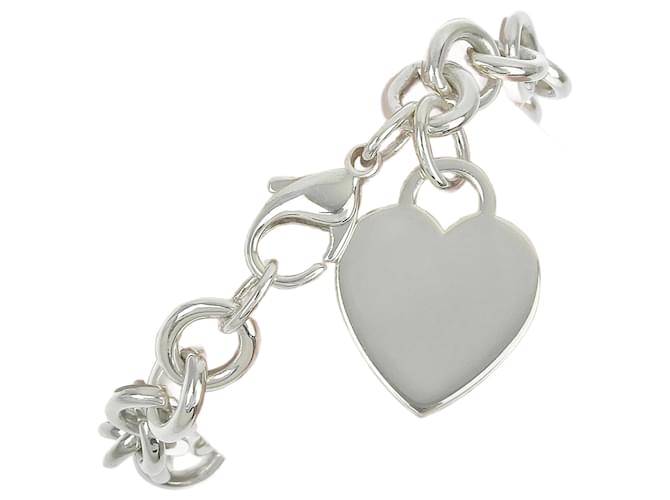 Tiffany & Co Pulseira Feminina Tag Coração Retorno Tiffany Prata 925  ref.1510946
