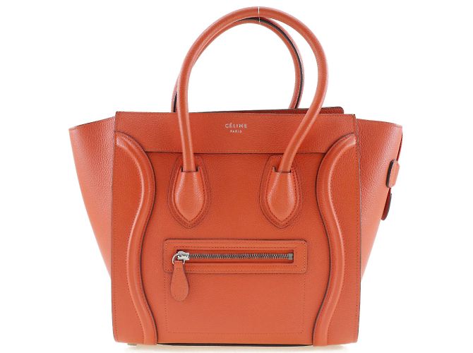 Céline Celine Luggage Micro Shopper Handtasche Rot