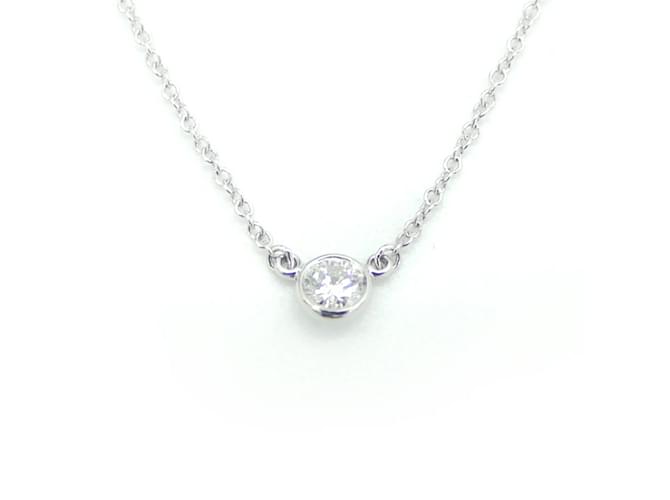 Tiffany & Co Colar Pendente Diamante por Metro Tiffany Elsa Peretti Platina  ref.1511035