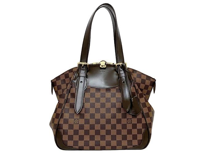 Verona Borsa tote Damier Ebene Louis Vuitton Marrone D'oro