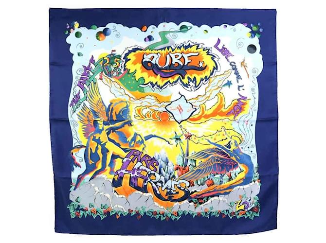 Hermès Écharpe HERMES Carre 90 THE ALFEE 25e Anniversaire Soie Multicolore  ref.1511157
