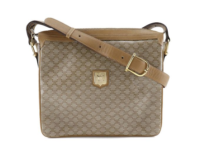 Céline Bolso de Hombro Celine Macadam Beige