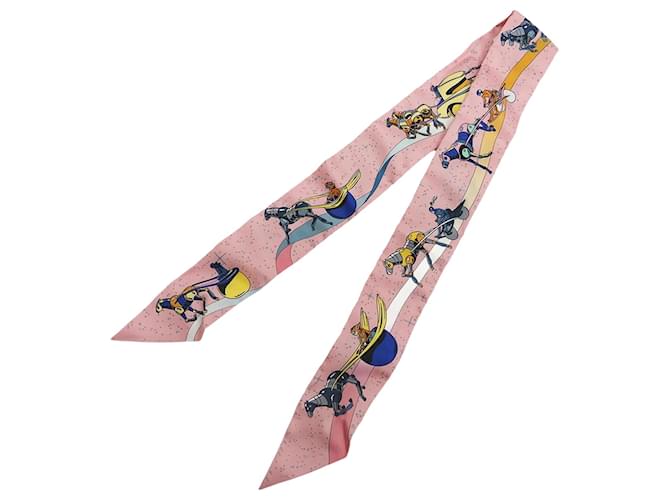 Hermès Hermes Twilly Scarf in Pink Silk  ref.1511204