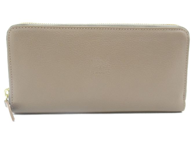 Il Bisonte graue Leder Geldbörse im Bi-Fold-Stil Braun