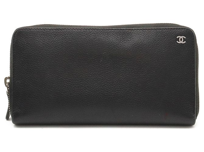 Chanel Coco Mark Round Long Wallet Black