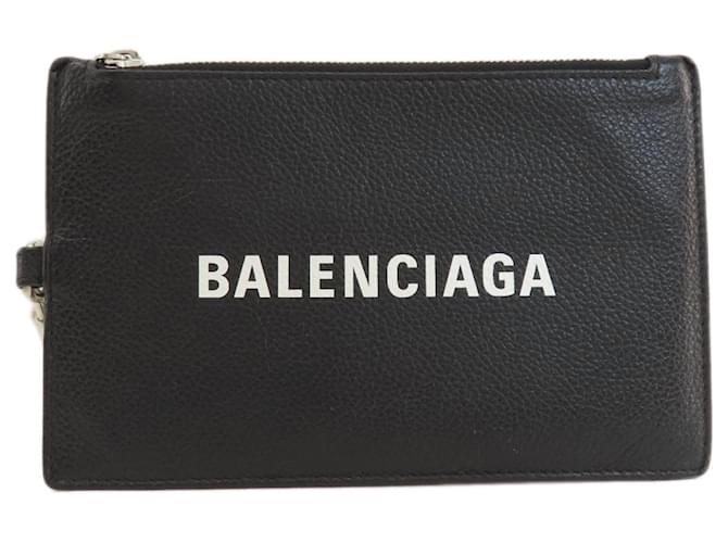 Pochette en cuir noir Balenciaga  ref.1511442