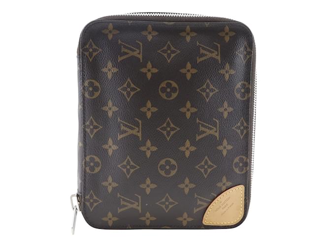 Louis Vuitton Horizon Pouch Brown Monogram Patent leather  ref.1511478