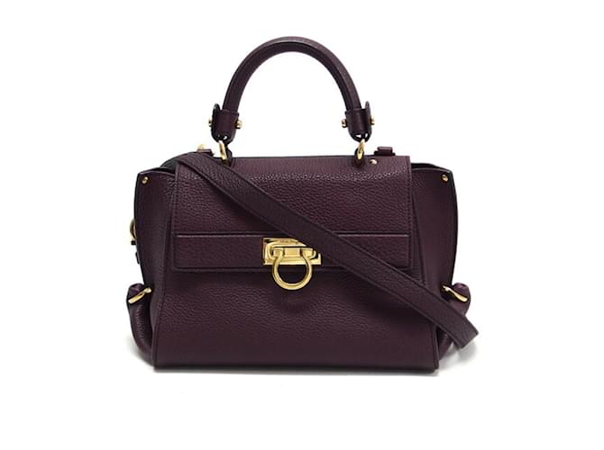 Petit sac à main Sophia de Salvatore Ferragamo Cuir Rouge Bordeaux  ref.1511651