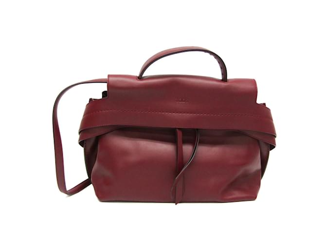 Tod's Wave Women's Leather Handbag in Bordeaux Dark red  ref.1511695