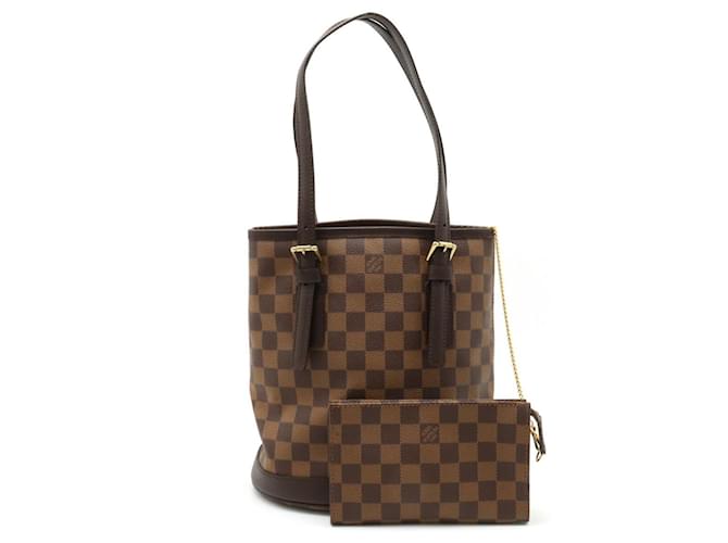 Bolsa de ombro em forma de balde masculina Louis Vuitton Damier N42240 Damier ebene Plástico  ref.1511732