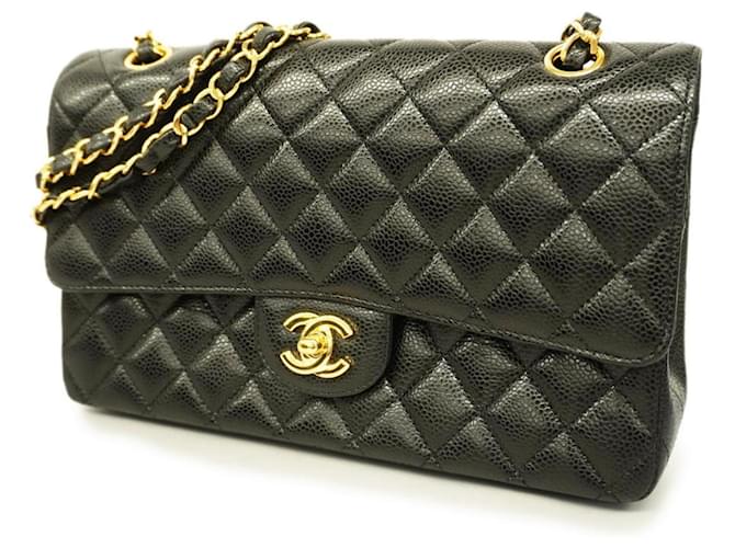 Sac à épaule en cuir caviar noir Chanel  ref.1511767