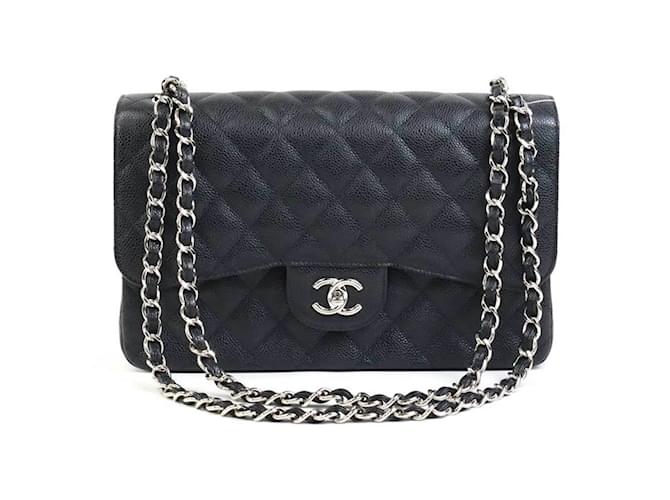 Bolsa de ombro em couro caviar preto Chanel  ref.1511818