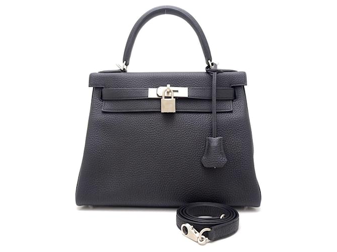 Hermès Hermes Kelly 28 Handbag in Black Togo Leather  ref.1512038