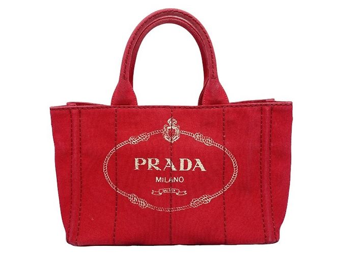 Prada Rote Denim Tote Tasche