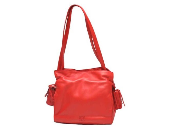 Borsa a spalla in pelle rossa Loewe Rosso