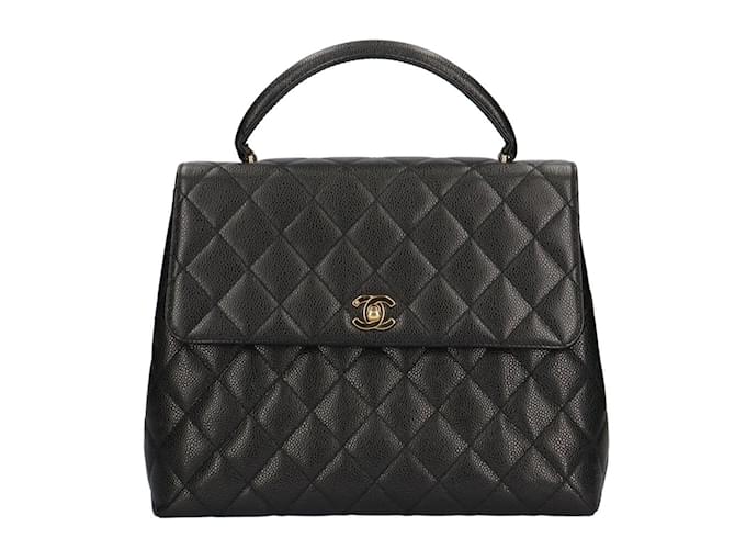 Sac à main Chanel Matelassé en cuir caviar noir  ref.1512081