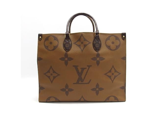 Bolso tote OnTheGo GM Monogram Reverse Louis Vuitton Castaño Marrón oscuro Lienzo  ref.1512098