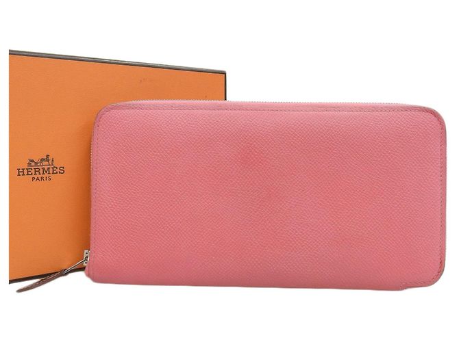 Hermès Carteira longa Azap Hermes em couro Epsom Rosa