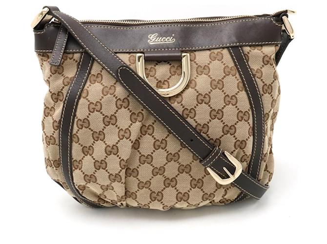 Bolso de Hombro Gucci GG Canvas Abby Beige Caqui Marrón oscuro Lienzo  ref.1512157