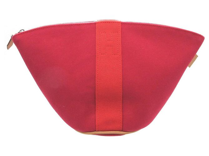 Hermès Hermes Palmire Canvas Tasche Rot Pflaume
