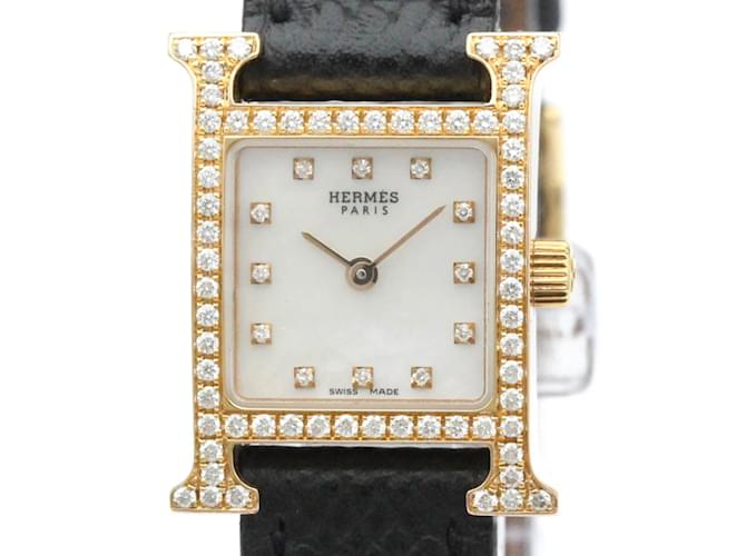 Hermès Montre Hermes Heure H Mini MOP Diamant  ref.1512229