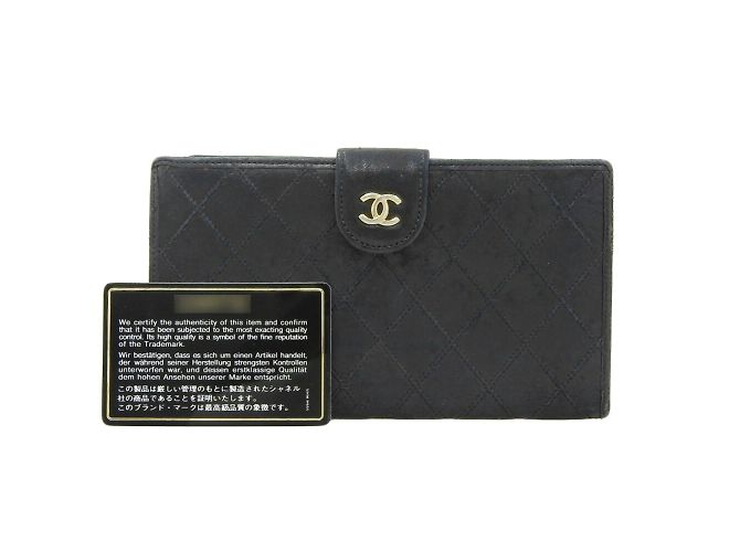 Chanel Bicolor Leather Bi-Fold Wallet Black